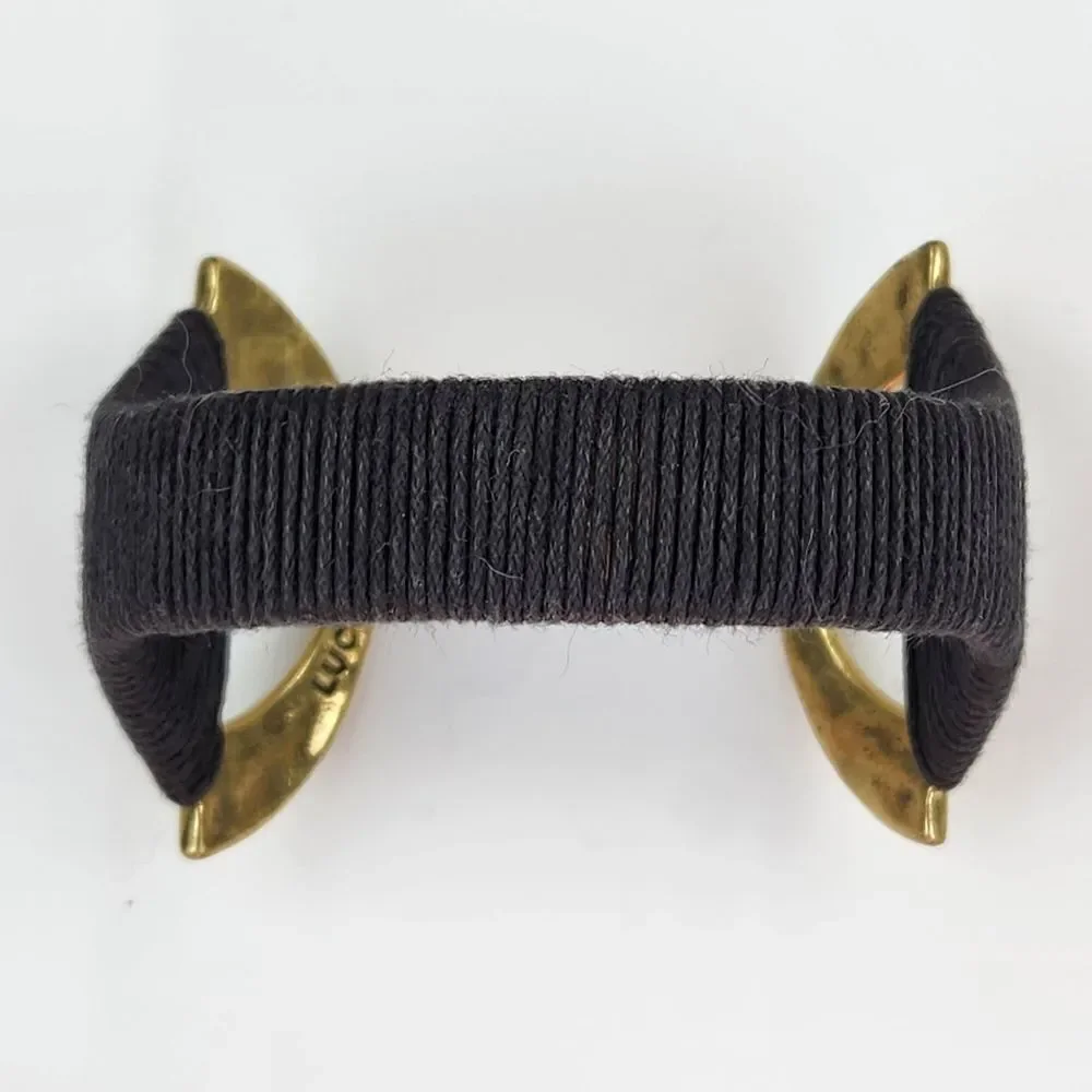 💜Vintage Lucky Gold Tone Hammered Cuff Bracelet